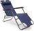 Relaxdays ligstoel inklapbaar – ligbed met hoofdsteun – strandstoel verstelbaar – camping – donkerblauwe