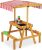 Relaxdays speeltafel kinderen met dak – picknicktafel – zandtafel – tuin – tuintafel